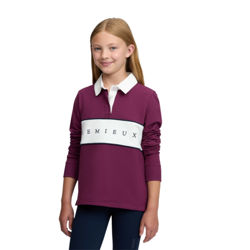 LeMieux - Polo manches longues enfant Riley Rugby blackberry