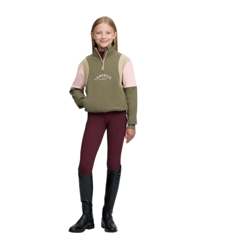 LeMieux - Sweat col zippé enfant Viola willow green