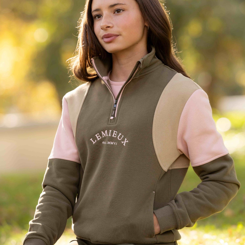 LeMieux - Sweat col zippé enfant Viola willow green