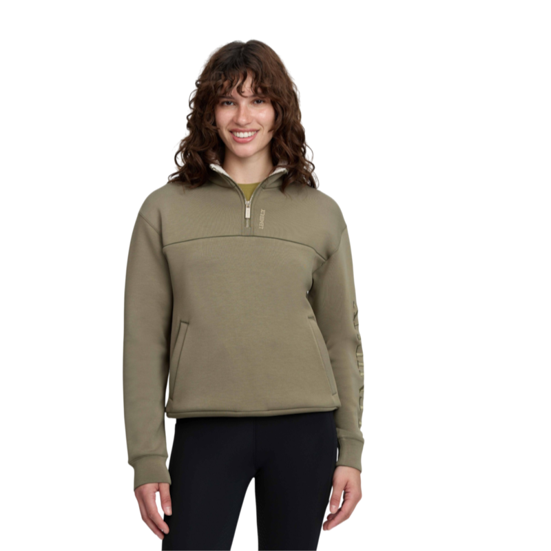 LeMieux - Sweat col zippé femme Scarlet willow green