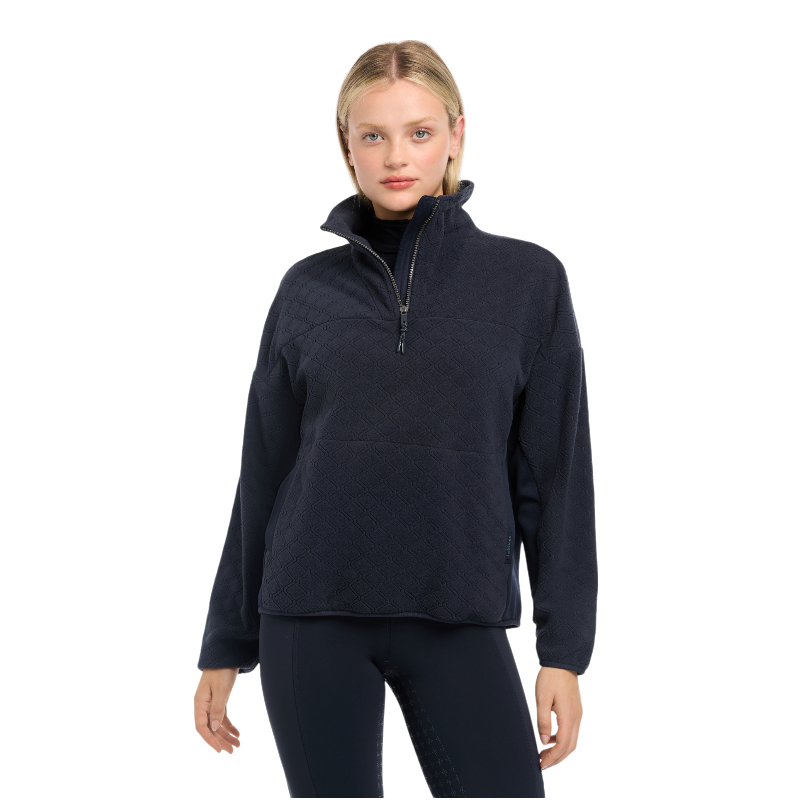 Lemieux - Sweat manches longues femme Dana quarter zip marine | - Ohlala
