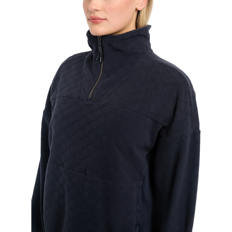 Lemieux - Sweat manches longues femme Dana quarter zip marine | - Ohlala
