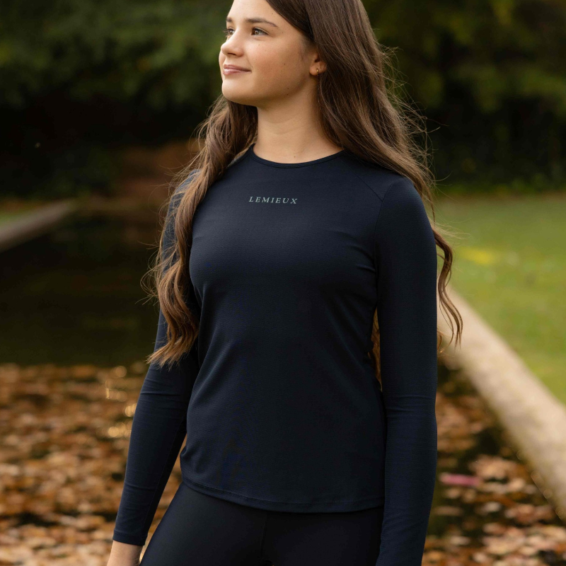 LeMieux - T-shirt technique manches longues enfant Hybrid Sports marine
