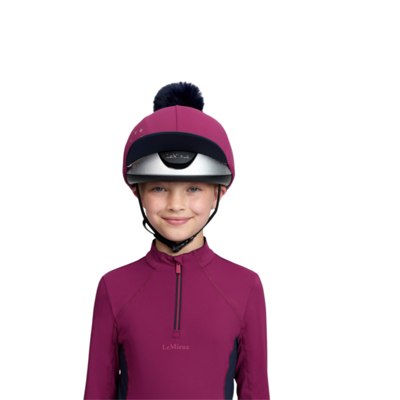 LeMieux - Toque de casque à pompon amovible Classique blackberry