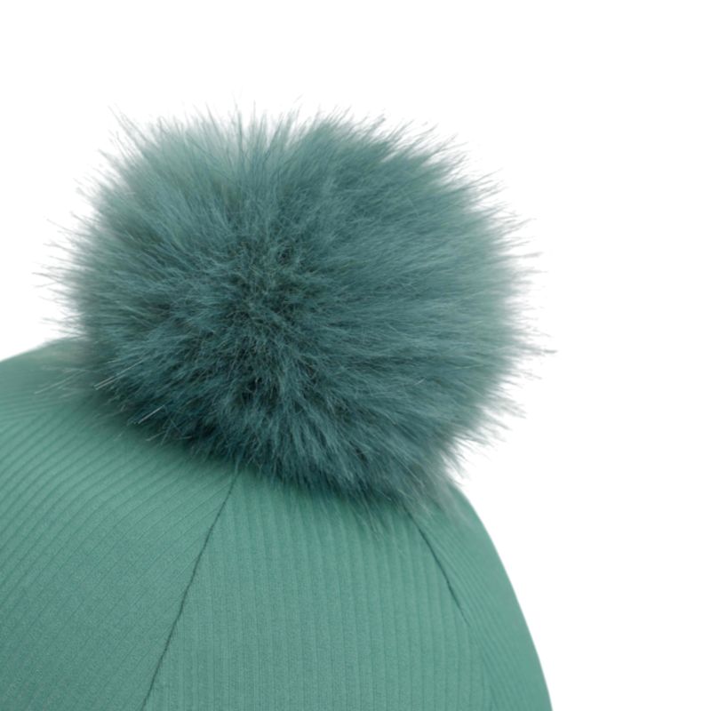 LeMieux - Toque de casque à pompon amovible Ribbed aloe