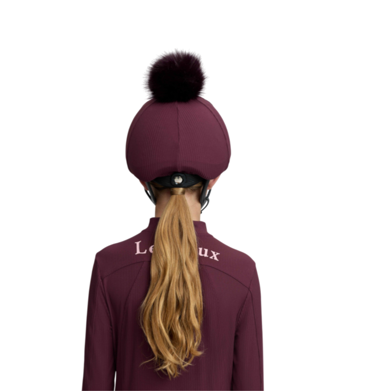 LeMieux - Toque de casque à pompon amovible Ribbed bramble