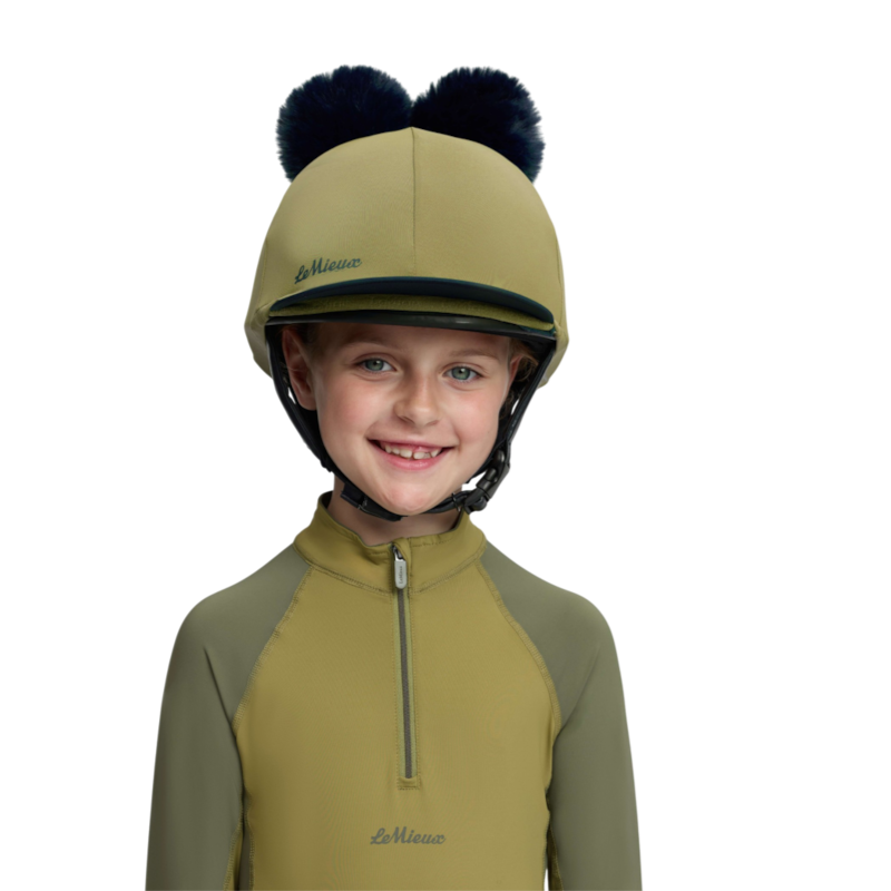 LeMieux - Toque de casque enfant Mini doubles pompons gooseberry