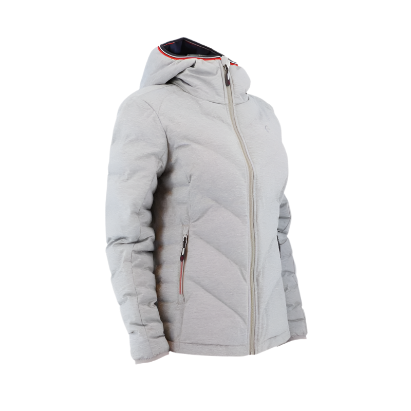 Equithème - Veste matelassée manches longues femme Lara gris chiné