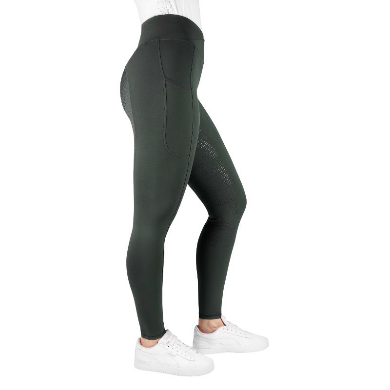 Equithème - Legging d'équitation femme Fanny kaki | - Ohlala