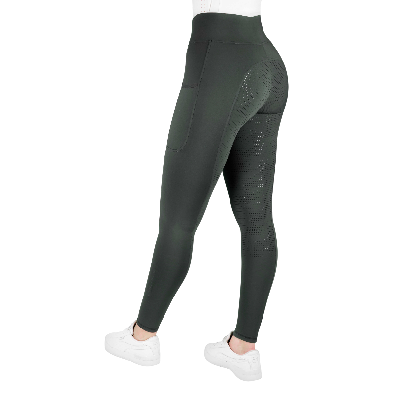 Equithème - Legging d'équitation femme Fanny kaki | - Ohlala