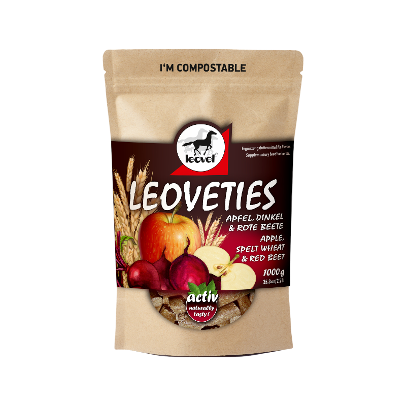 Leovet - Friandises pour chevaux Leoveties pomme blé et betterave rouge