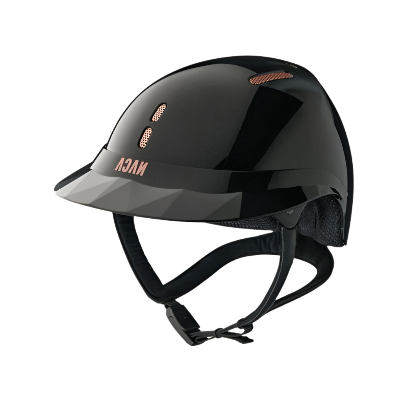 NACA - Casque d'équitation Gravity S visière polo brillant noir onyx/ rose gold