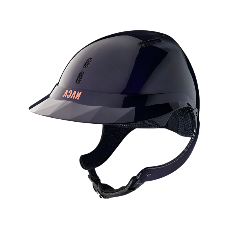 NACA - Casque d'équitation Gravity XP visière polo carbon brillant bleu | - Ohlala