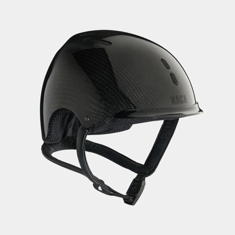 NACA - Casque d'équitation Gravity S sans visière carbon brillant noir | - Ohlala