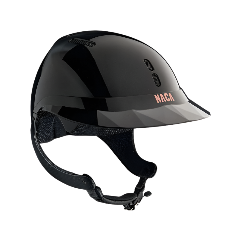 NACA - Casque d'équitation Gravity XP visière polo brillant noir onyx