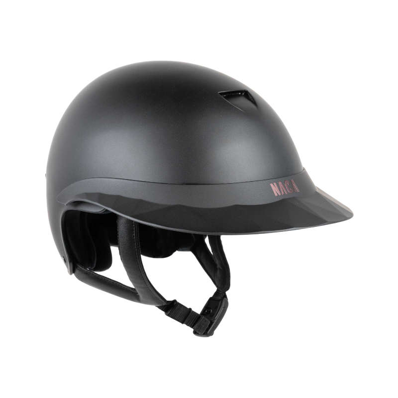 NACA - Casque d'équitation visière polo Comète S noir mat