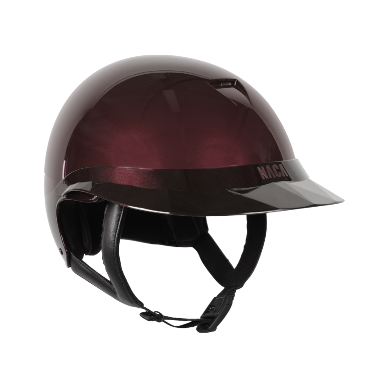 NACA - Casque d'équitation visière polo Comète S prune brillant