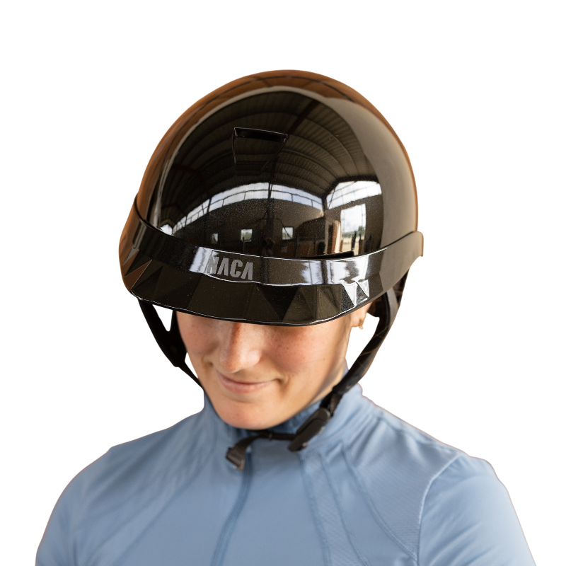 NACA - Casque d'équitation visière standard Comète S noir brillant