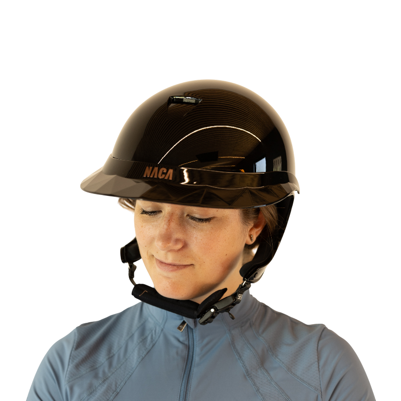 NACA - Casque d'équitation visière polo Comète XP noir brillant