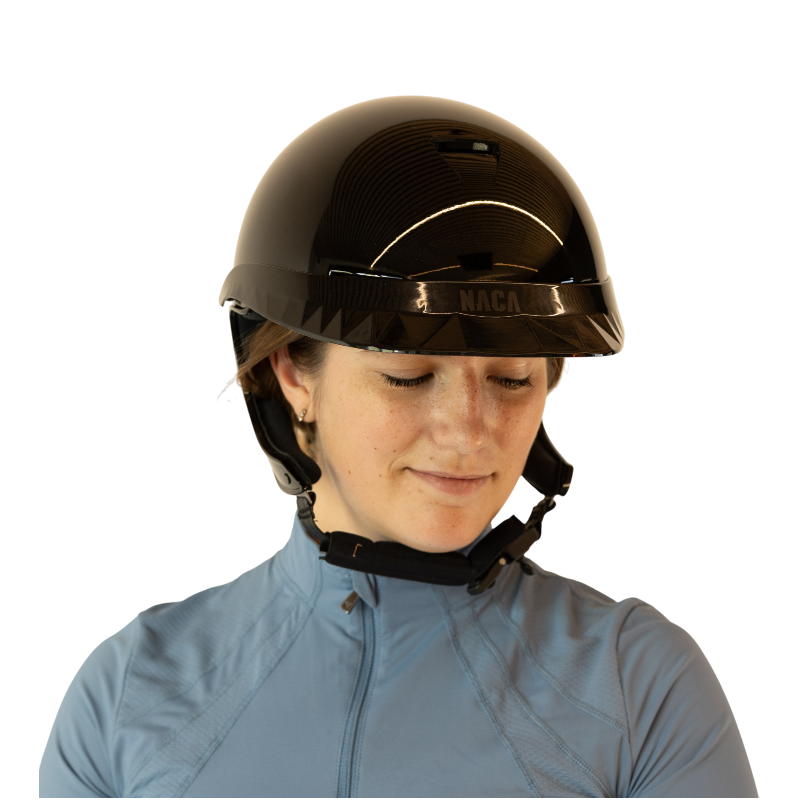 NACA - Casque d'équitation visière standard Comète XP noir brillant