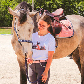 Collection Equine - T-shirt manches courtes Equestrian blanc | - Ohlala
