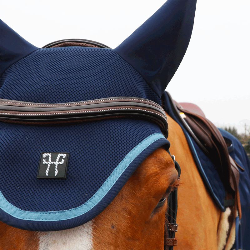 Horse Pilot - Bonnet pour chevaux mesh marine/ cloudy blue