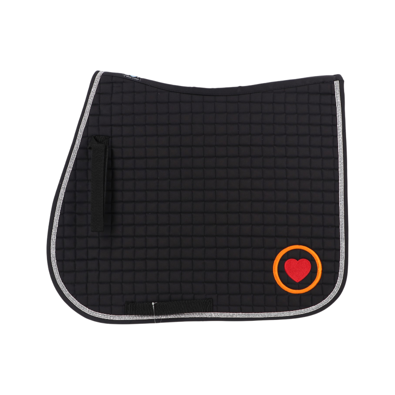 OHLALA - Tapis de selle Girly noir/ argenté logo OHLALA