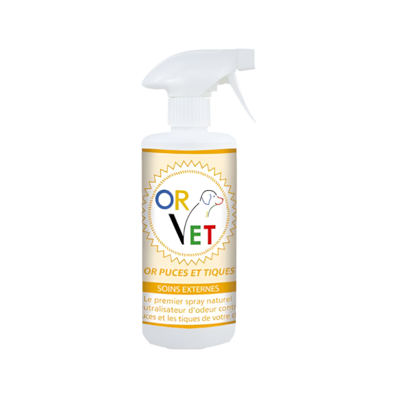 OR VET - Spray naturel contre les puces et les tiques pour chiens