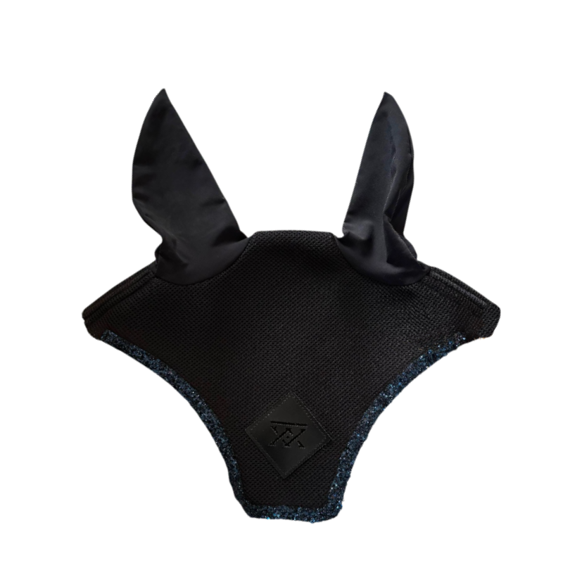 Oxxer - Bonnet court pour chevaux Diamant noir paillettes marine