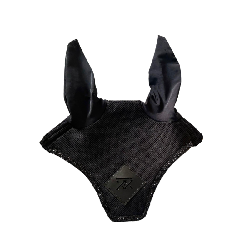 Oxxer - Bonnet court pour chevaux Diamant noir paillettes noires