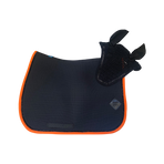 Oxxer - Tapis de selle Mesh noir/ orange paillettes noires | - Ohlala