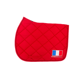 Paddock Sports - Tapis de selle Prems rouge logo France | - Ohlala