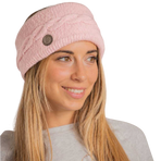 Pénélope - Bandeau tricoté femme Mel rose pale