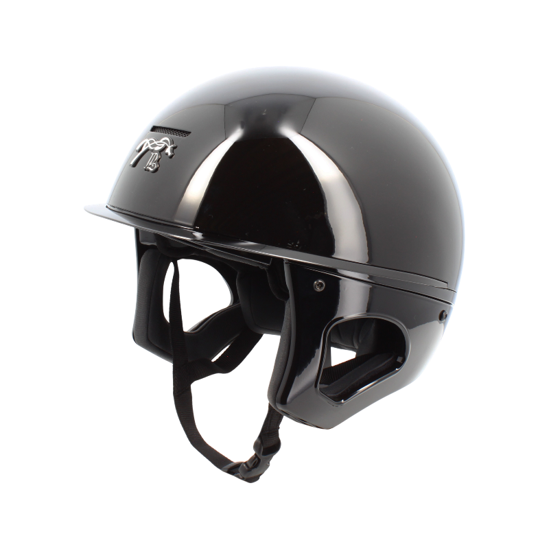 Pénélope - Casque d'équitation visière standard noir brillant Pénélope X Freejump
