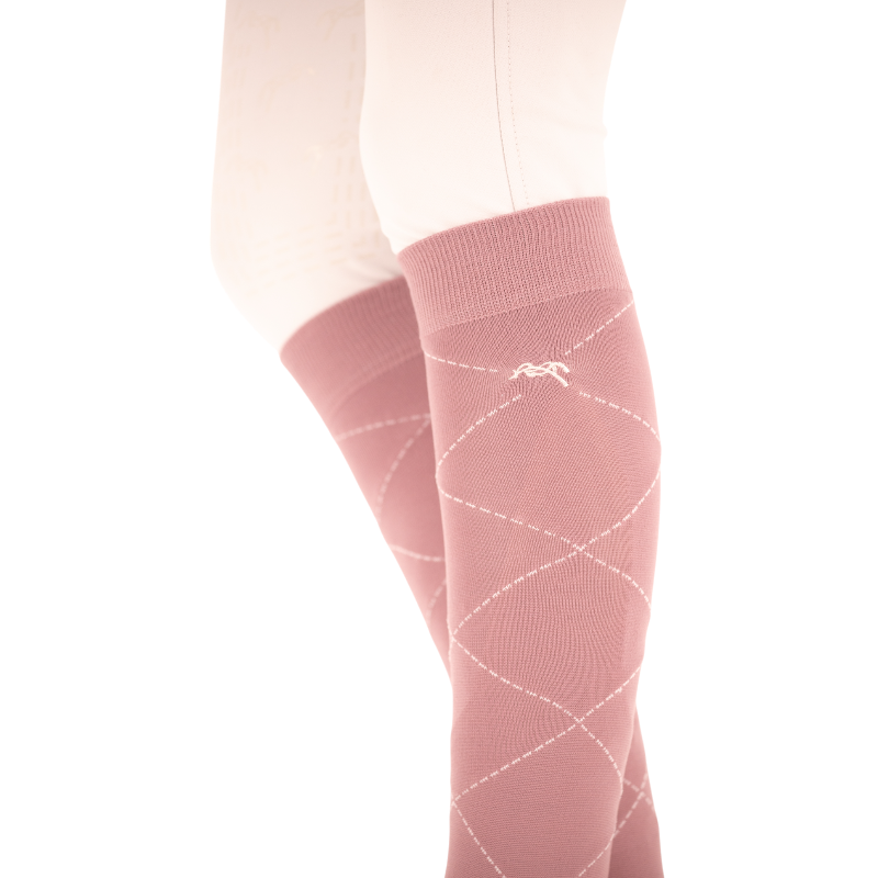 Pénélope - Chaussettes Luxe rose poudré (x2)
