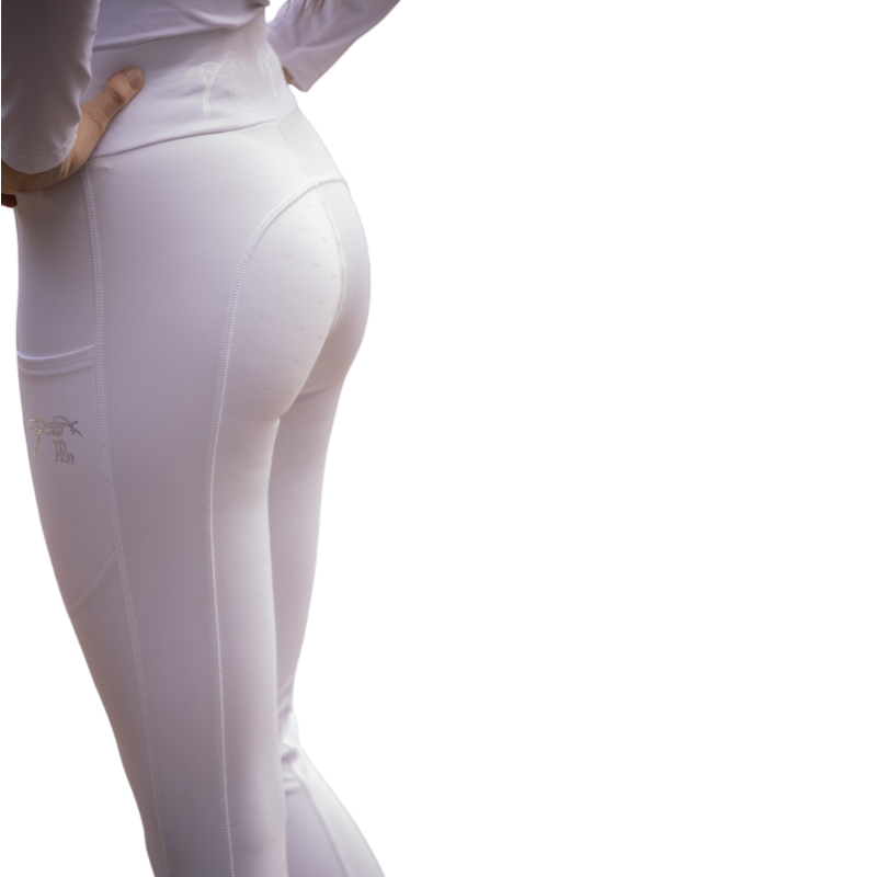 PANTALON D'ÉQUITATION BLANC À FOND INTÉGRAL PANTALON D'ÉQUITATION BLANC À FOND INTÉGRAL