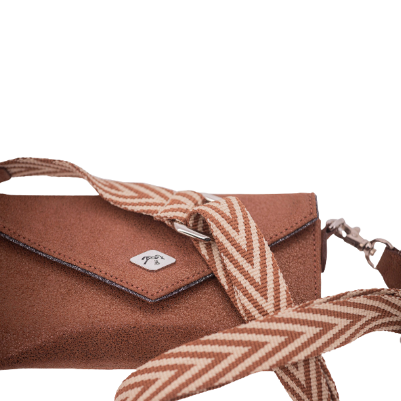 Pénélope - Pochette pour téléphone New Phone Pocket cognac glitter
