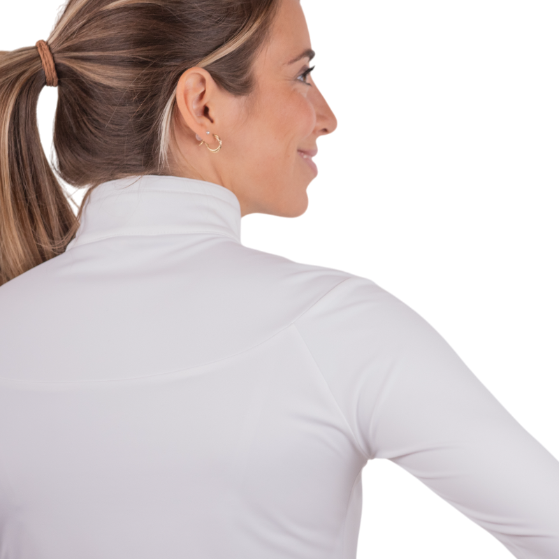 Pénélope - Polo de concours manches longues femme Toscane blanc