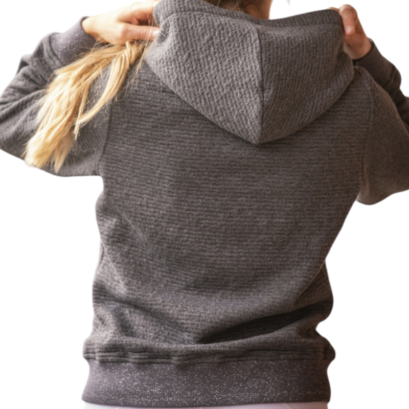 Pénélope - Sweat femme Tressy Flock gris