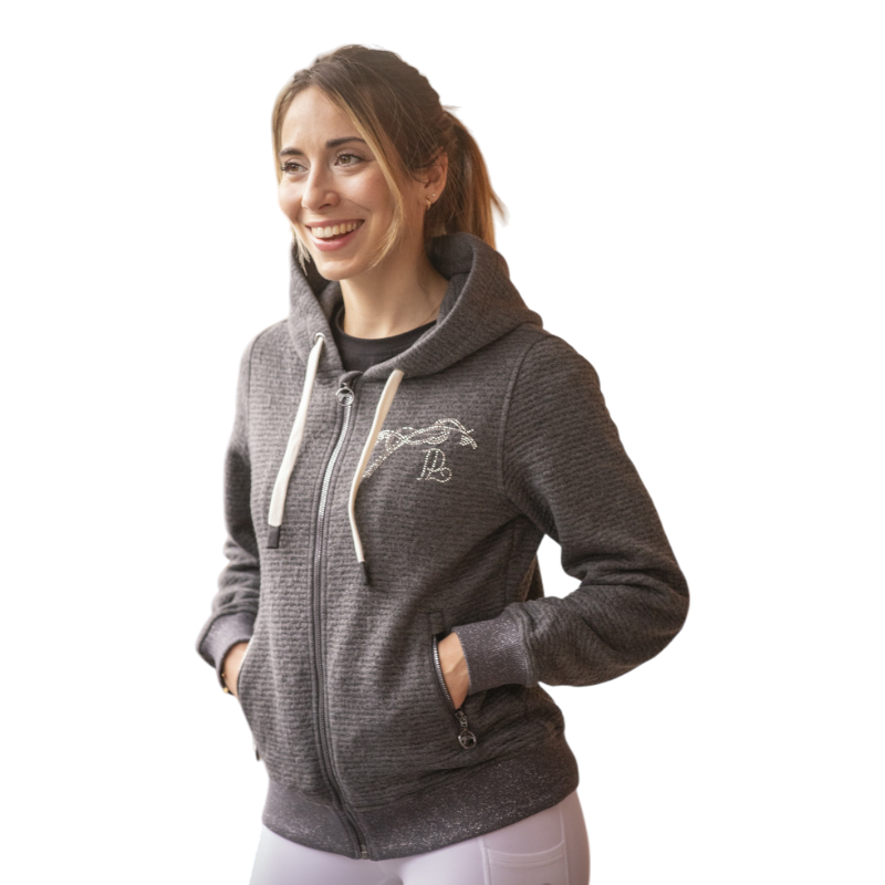 Pénélope - Sweat femme Tressy Flock gris