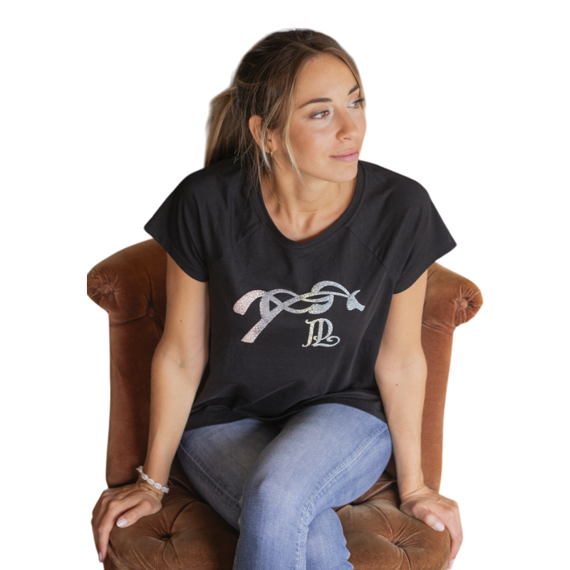 Pénélope - T-shirt manches courtes femme Funky noir