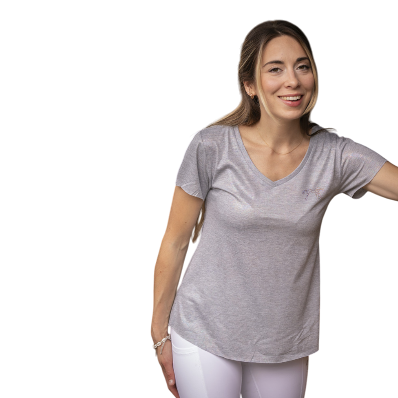 Pénélope - T-shirt manches courtes femme Juline gris