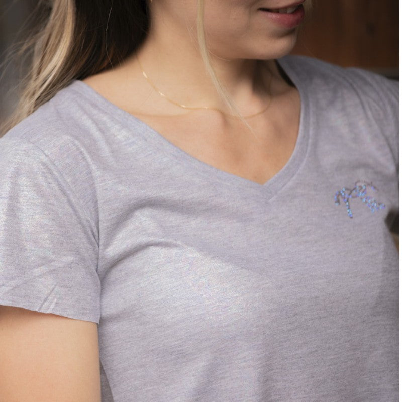 Pénélope - T-shirt manches courtes femme Juline gris