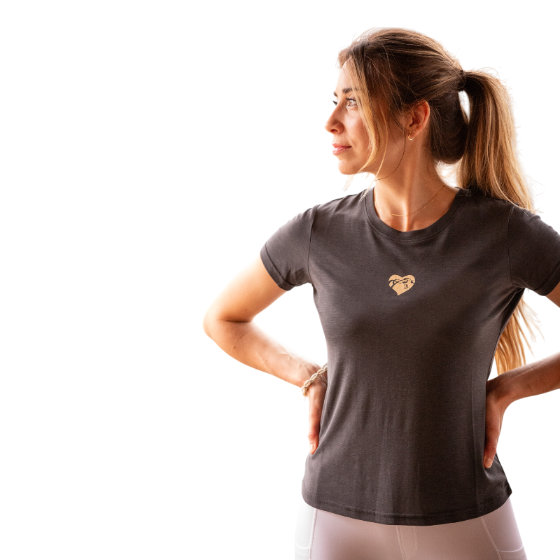 Pénélope - T-shirt manches courtes femme Lovely gris anthracite