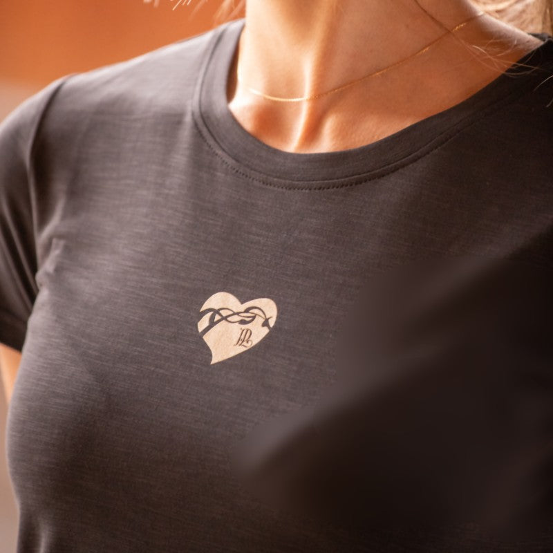 Pénélope - T-shirt manches courtes femme Lovely gris anthracite