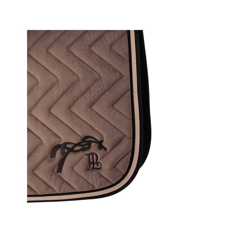 Pénélope - Tapis de selle Velours taupe/ noir