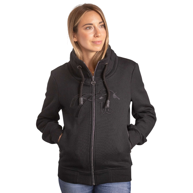 Pénélope - Dames sweatshirt lange mouwen Native strass zwart