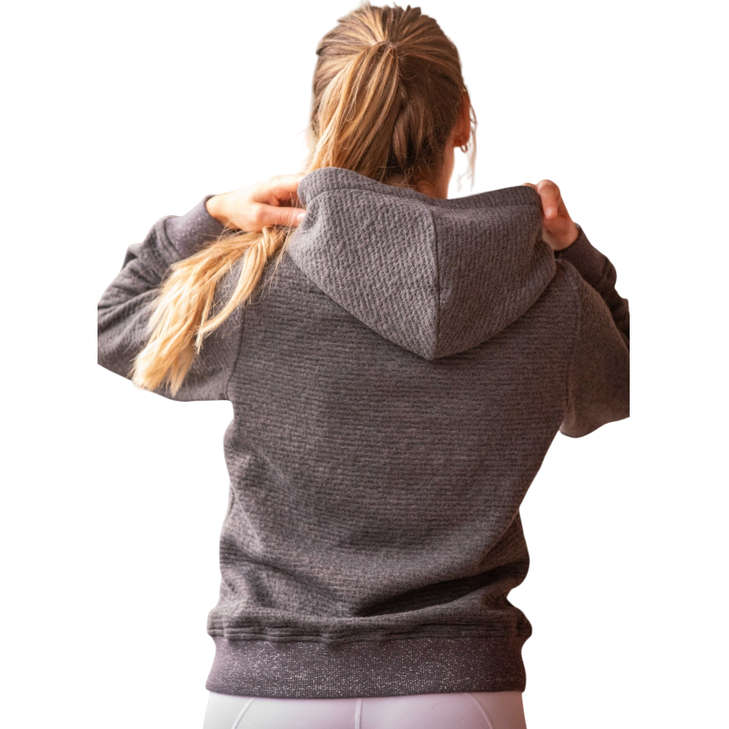 Pénélope – Dames sweater lange mouwen Tressy Flock lichtgrijs