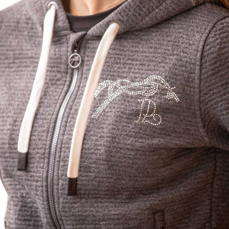 Pénélope – Dames sweater lange mouwen Tressy Flock lichtgrijs