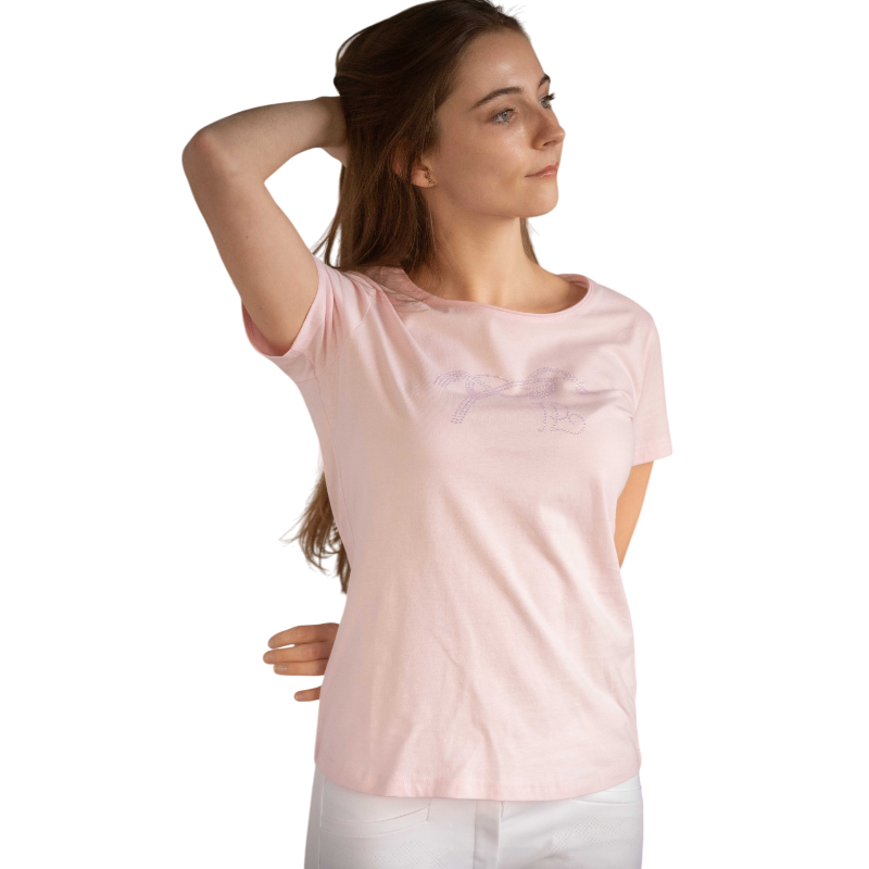 Pénélope - Dames T-shirt korte mouwen Iconic Strass roze